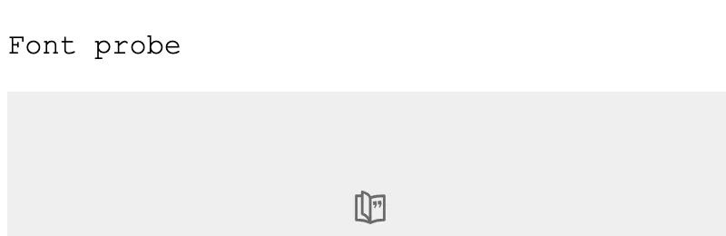Capture with CORS headers: the text Font probe in the Courier New web font, and both images of the example.com page shown