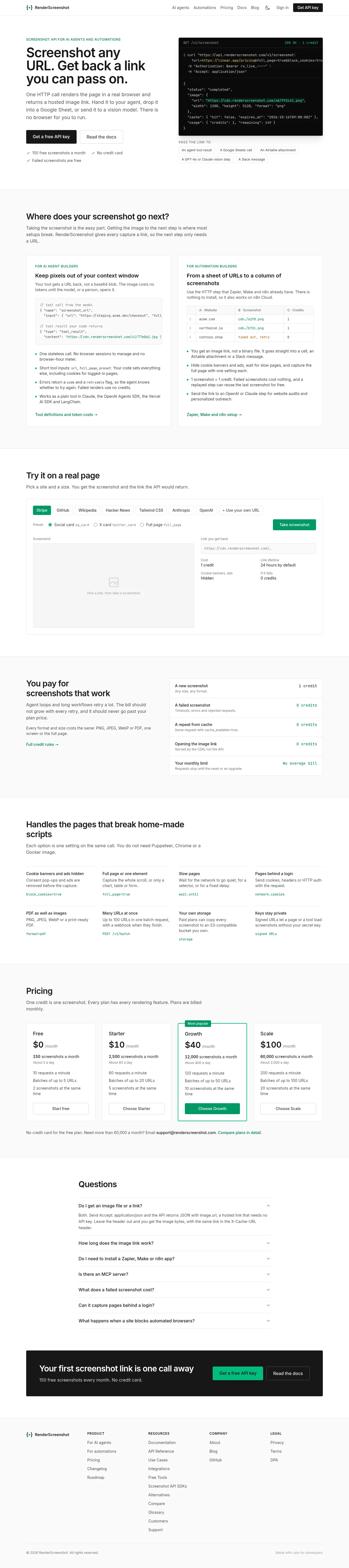 The whole home page rendered with full_page, from the top to the footer